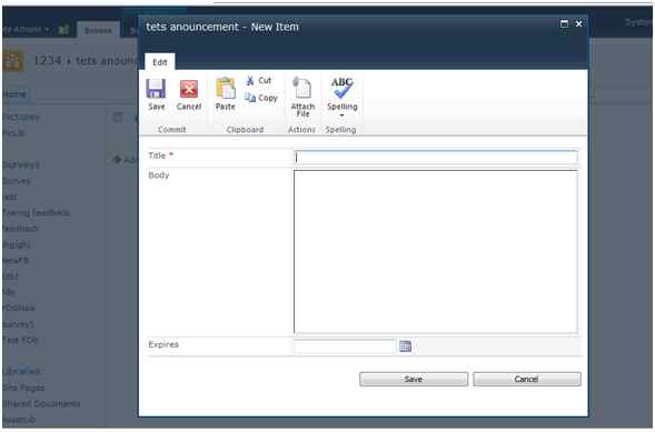 Adding a new announcement